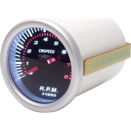 For Speedometer Car 12V Modified Instrument Tachometer 2 inch (52MM) With White Light 0-8 Tachometer Auto Truck Boat Motor