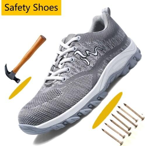 Stab-proof and Anti-smash Work Safety Shoes for Men Steel Toe Mesh Breathable Safety Shoes Indestructible Casual Sports Shoes
