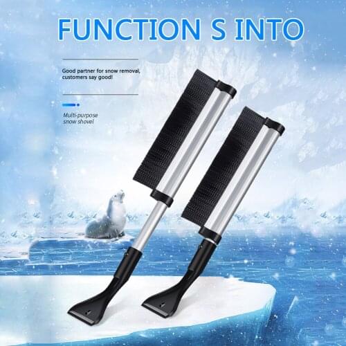 3 In 1 Auto Care Extendable Telescoping Snow Brush Multifunctional Deicing Ice Scraper Snow Removal For Car Vehicle Windshield