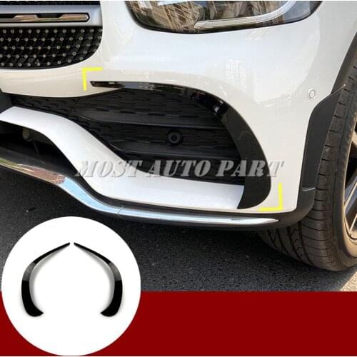 Carbon Fiber Look Black Front Bumper Spoiler Air Vent Outlet Trim Cover For Mercedes Benz GLC X253 2020-2021 2pcs Car Decoration