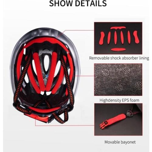 Cycling Helmet Women Men Bike Bicycle Helmet Safe Cap with LED Lights55-62cm