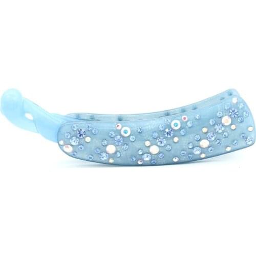 Banana Hairpin - Elegant Hair Comb - Rhinestone Hair Accessory - Cellulose Acetate Hair Jewelry Ornament for Women Lady Tiara