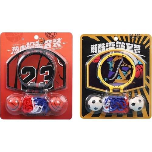 1Set Mini Basketball Stands Basketball Hoop Indoor Game Includes 2 Balls 1 Basketball Net Interactive Ball Toy for Kids H055