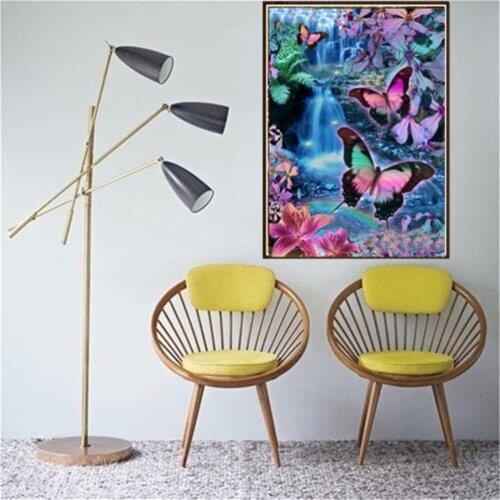 1set Colorful DIY 5D Butterfly Embroidery Full Diamond Painting Square Rhinestone Cross Stitch Painting 30cm x 40cm