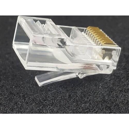 10pcs 10P10C RJ45 RJ48 RJ50 Cat5E UTP Ethernet Connector Network Modular Crystal Plug 10-Pin Network Cable Connector