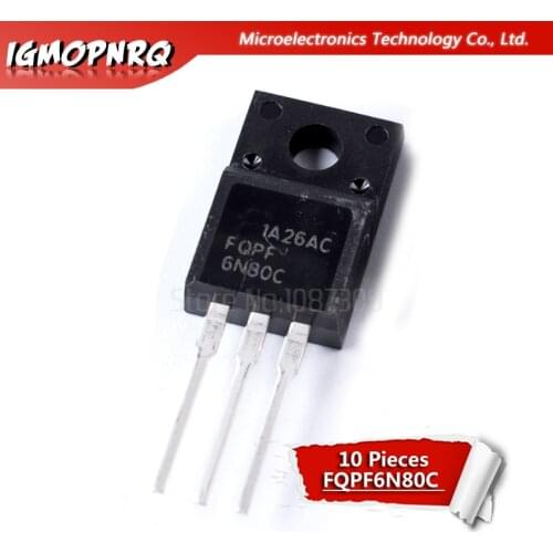 10pcs FQPF6N80C 6N80C 6N80 TO-220 MOS FET transistor new original