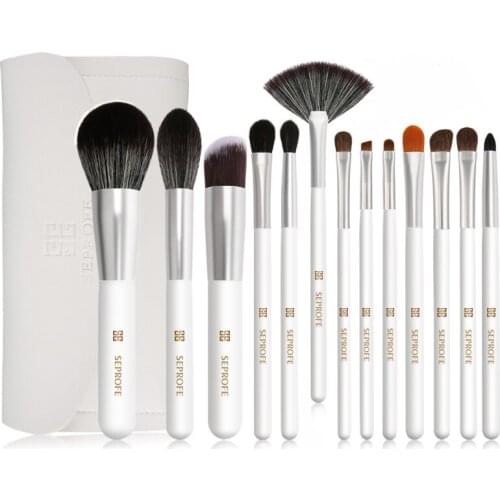 13pcs / set Pearl White Makeup Brush Concealer Foundation Professional Makeup Brush Eye Shadow Nose Shadow Beauty Makeup Tools
