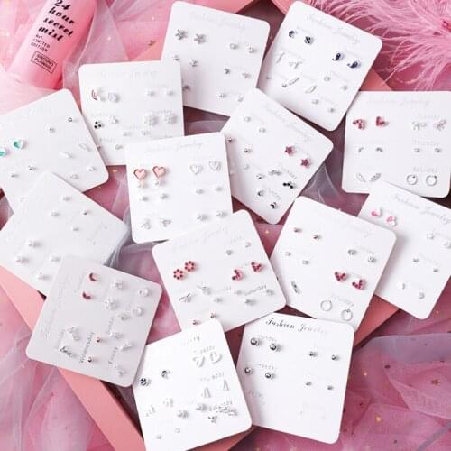 2021 Fashion Jewelry Korean Version Popular Small Mini Fresh and Cold Combination Small Earring Set Free Shipping Excellent Gift