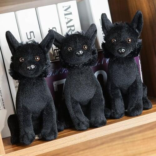 22cm Soft Dog Toys Lifelike Dog Balck Animal Plush Toys Stuffed Animal Plush Animal Dolls Children Gift