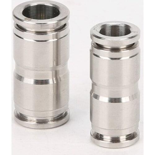 4 6 8 10 12 14 16mm PU Tube 304 Stainless Steel Pneumatic Push In Quick Connector Equal Pipe Fitting