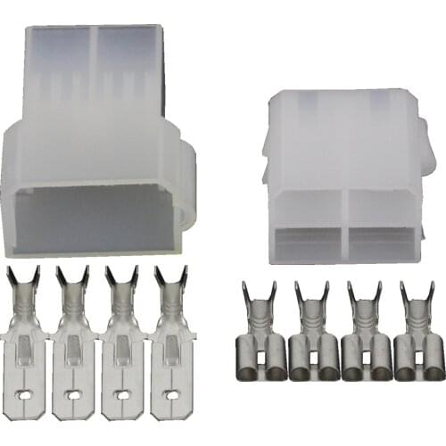 4 Pin Oxygen Sensor Inserts White Plastic Connectors with Terminal DJ70411-6.3-11/21 4P Automotive Connectors