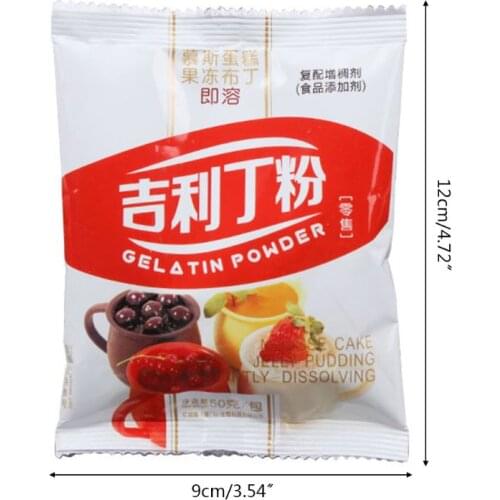 50g Unflavored Gelatine powder Mousse Cake Jelly Dessert Mix Halal