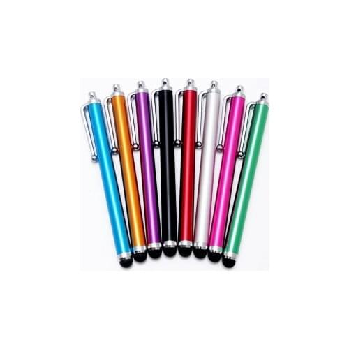 500 pcs Capacitive screen Metal stylus touch pen with clip For draw somthing for Phone Tablet PC, Free shipping