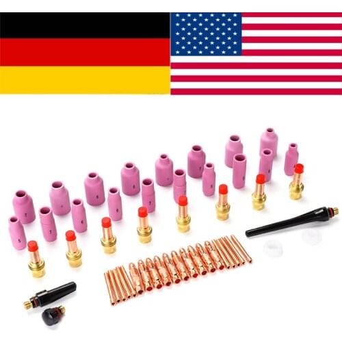 51pcs/set TIG Welding Torch Gas Lens Glass Cup Kit For WP-17/18/26 Series Welding Accessories Durable butane blow torch