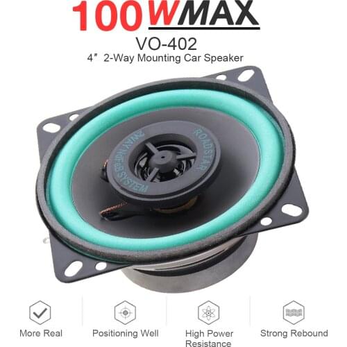 1pc 4 Inch 100W Car HiFi Coaxial Speaker Vehicle Dashboard Front Door Auto Audio Music Stereo Full Range Frequency for Car Auto