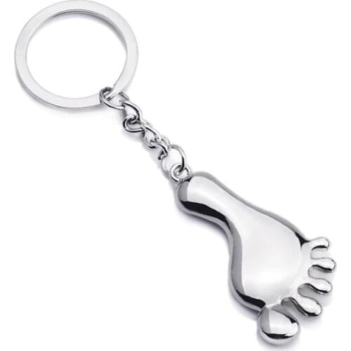 FREE SHIPPING by FEDEX 200pcs/lot New Lovely Foot Shaped Keychain Baby Barefoot Keyrings Gifts