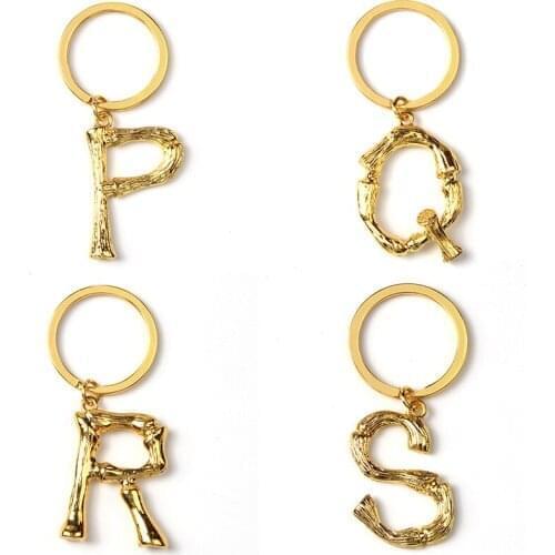A - Z Letter Keychains Charm Name DIY Metal Key Chain For Women Men Simple Car Key Ring Fashion Home Key Chain Accesorios Mujer
