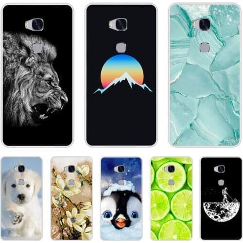For huawei honor 5X cover phone case soft tpu silicon back cover 360 full protective printing transparent clear coque