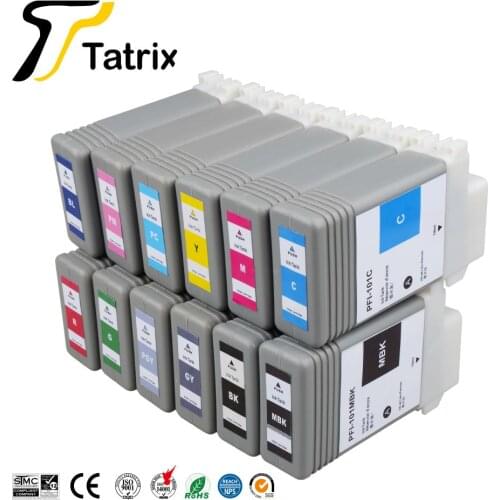 Tatrix PFI101 PFI103 Ink Cartridge Compatible for Canon IPF5000/5100/6000S/6100/6200 Printer refill ink cartridge with chip