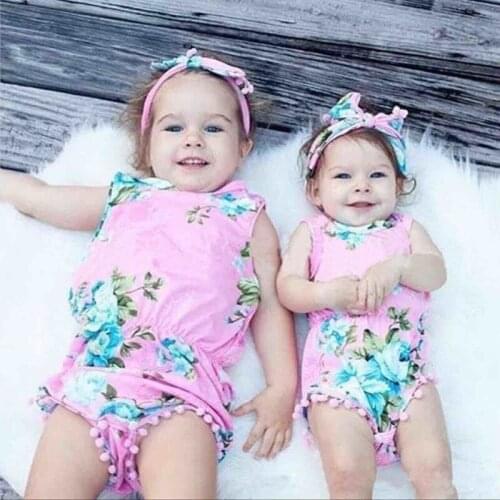 Baby Clothing Season Baby Climb Clothes Jumpsuit Pompoms Printed Sleeveless Conjoined Clothes In Summer Rompers