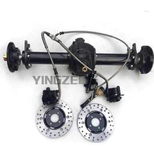 DIY Four Wheel GO KART KARTING UTV Buggy Double Disc Brake Transmission ATV 73CM Rear Axle With Differential