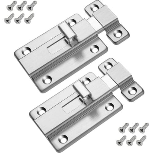 Door Bolts Stainless Steel Latch Sliding Door Lock Surface Mounted Slide Bolt for All Types Internal Doors Door Bolts
