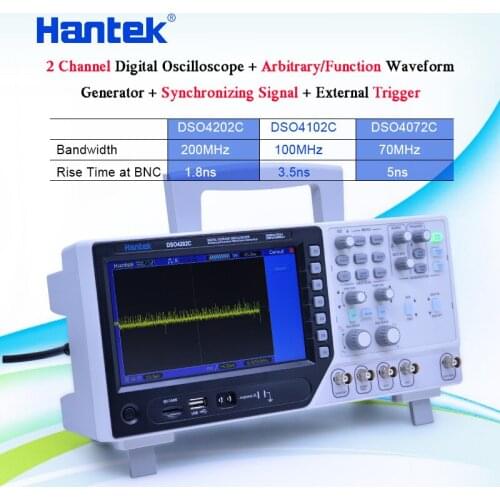 Hantek DSO4202C 2CH 200MHz Digital Storage Oscilloscope with 1Channel Arbitrary/Function Waveform Generator Factory direct sales