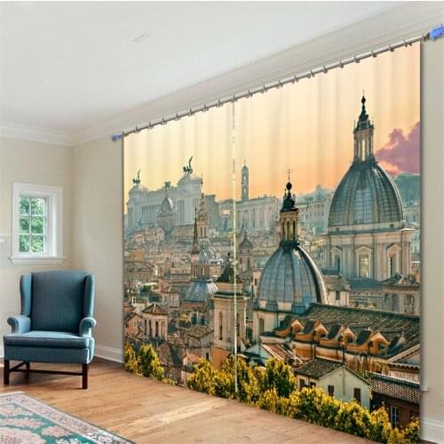 Customized City Beauty Luxury 3D Blackout Window Curtain Drapes For Living room Bed room Hotel Wall Tapestry Cortinas