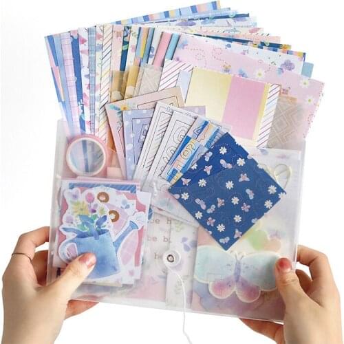 YHSMTG 118 Pcs Sticker Memo Tape Card Material Package Style Basic Set Material Creative Spree Stationery Back To School