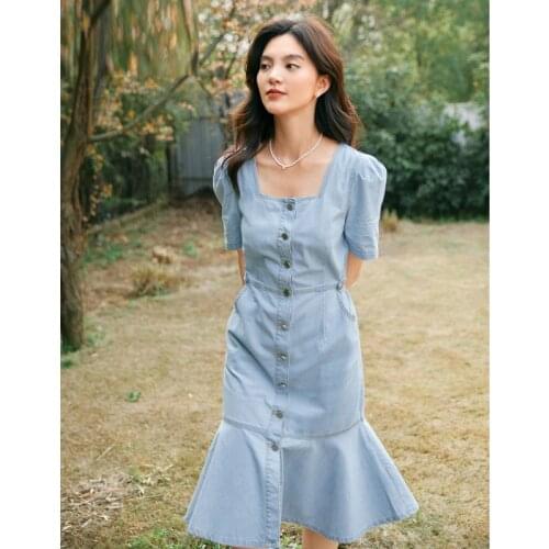 Summer Dress Female Solid Casual Womens Dresses Patchwork Button Woman Beach Dress Short Sleeve Ruffles Summer Dress Woman 2021