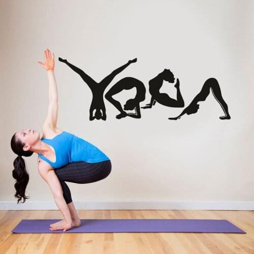 Yoga Posture Wall Sticker Home Decor For Living Room Bedroom Yoga Studio Window Decals Removable Interior Decoration C14-04