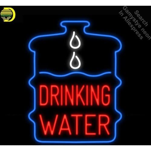 Drinking Water Neon Sign Handmade neon bulb Sign real Glass Tube neon light Recreation Game Room Iconic Sign metal frame