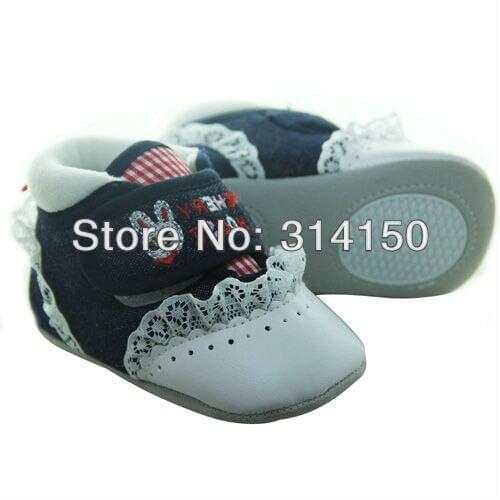 Baby Girl Flower Skidproof Shoes Toddler Lacework Shoes First Walkers Soft Sole Prewalker 1Pair