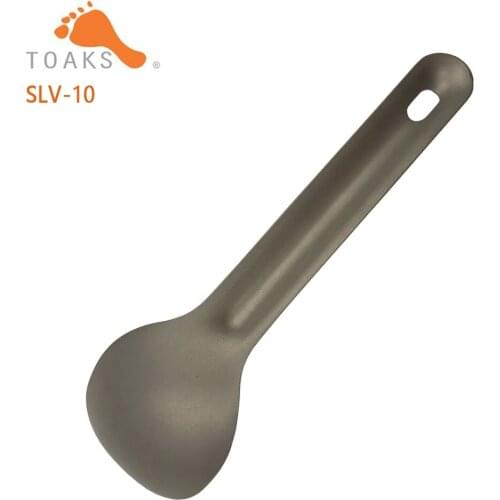TOAKS 2018 New Titanium Spoon 127mm Length Camping Spoon Outdoor Tableware Short Handle Titanium Spoon