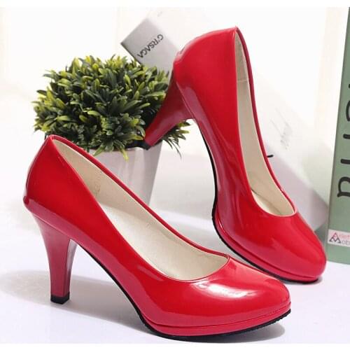 Spring and autumn new womens high-heeled shoes waterproof platform stiletto large size single shoes 2021 new womens shoes