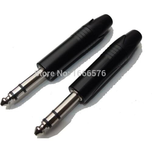 Wholesale 5pcs/lot male 1/4" stereo 6.35mm PLUG FOR MIC Microphone Speaker -blue 50007