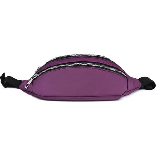 Men Women Zipper Camping Oxford Cloth Waist Bag Casual Outdoor Sports Running Fanny Pack Waterproof Solid Multi Pockets Travel