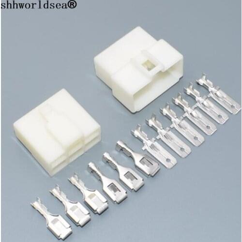 Shhworldsea 5set total 70pcs 6.3mm 6 Way/pin Electrical Connector Kits Male Female socket plug for Car Motorcycle Free shipping