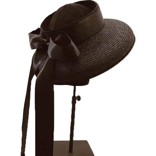 Fibonacci 2019 New Summer Straw Hats Paper Elegant Hepburn Style Empty Top Women Leisure Holiday Beach Sun Hat