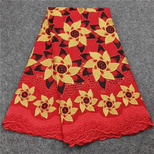 5 yard Swiss lace fabric 2021 latest heavy beaded embroidery African 100% cotton fabrics Swiss voile lace popular Dubai style