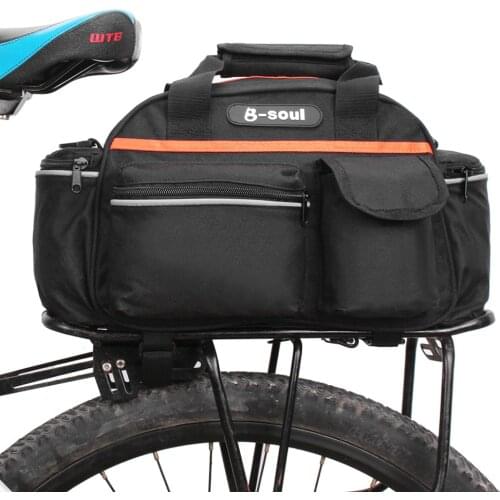 B-SOUL 15L Bike Rear Seat Bag Rack Trunk Basket Pannier Bag Cycling Luggage Storage Case Shoulder Handbag