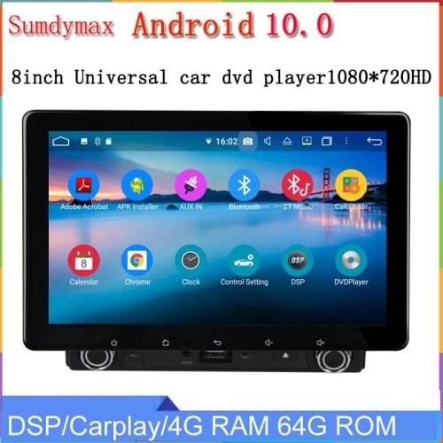 8inch 2.5D touch screen two din universal android 10 car dvd player with gps glonass 8core 4g ram 64g rom wifi DSP 1080*720HD