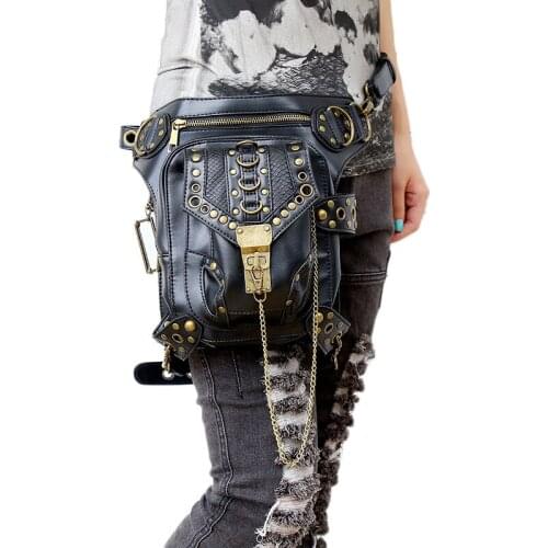 Vintage Steampunk Fanny Bags Steam Punk Retro Rock Gothic bag Goth Shoulder Waist Bags Packs Victorian Style Women Men leg bag