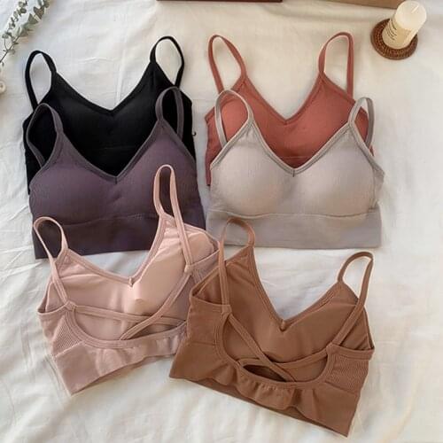 Women Crop Top Tube Top Sports Female Cropped Bra Seamless Underwear Padded Backless Sexy Lingerie Active Bra Tank Bandeau Tops