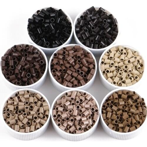 Harmony Plus Hair 1000pcs/lot 3.2*2.5*4mm Flat Edge copper micro tubes No flared micro rings links 8 colors for I tip hair