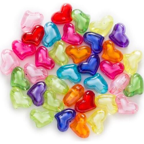 Random Mixed Cut Faceted Acrylic Crooked Heart Women Children DIY Bracelet Necklace Spacer Beads Findings Jewelry Making 21-35mm