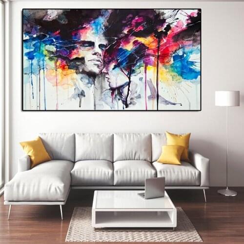 Watercolored Diamond Painting Cross-Stitch Abstract Lover Diamond Embroidery Pictures Of Rhinestones Painting Mosaic Decor N593