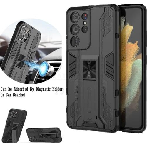 Armor Structure Shockproof Case For Samsung Galaxy S21 Ultra A52 A72 A32 A22 A12 M12 A51 A71 FE Holder Magnetic Protective Cover