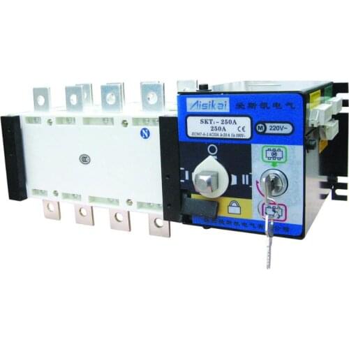 3P/4P 250A ATS Automatic Transfer Switch Chinese Aisikai High Quanlity Dual Power for diesel generator