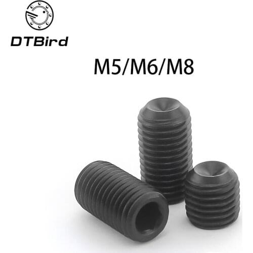 DIN916 12.9 carbon steel Concave set screws hex socket black Chimi M5 M6 M8 screw headless Top wire machine 2017 hot sale